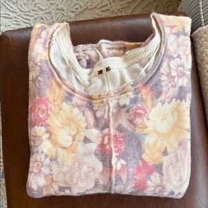 NWOT Free People Floral Knit Women's Sweater Sz M